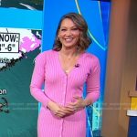 Ginger’s pink ribbed knit dress on Good Morning America