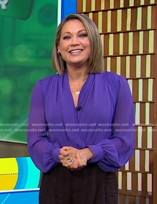 Ginger's purple sheer blouse on Good Morning America