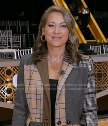 Ginger’s plaid patchwork blazer on Good Morning America