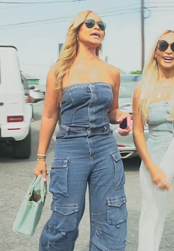 Gizelle's denim jumpsuit on The Real Housewives of Potomac