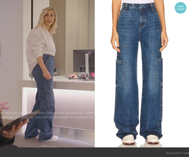 Grlfrnd Elyse Trouser Cargo Jean worn by Gina Kirschenheiter on The Real Housewives of Orange County