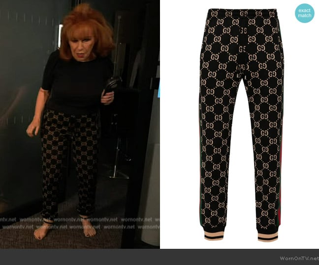 Gucci GG-jersey track pants worn by Joy Behar on The View