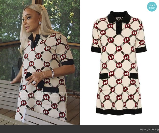 Gucci Reversible Interlocking G knitted dress worn by Karen Huger on The Real Housewives of Potomac