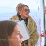 Heather’s black dress and fur coat on The Real Housewives of Salt Lake City