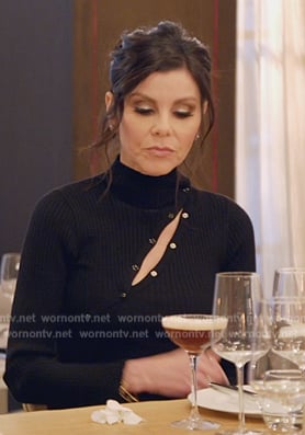 Heather's black turtleneck dress on The Real Housewives of Orange County