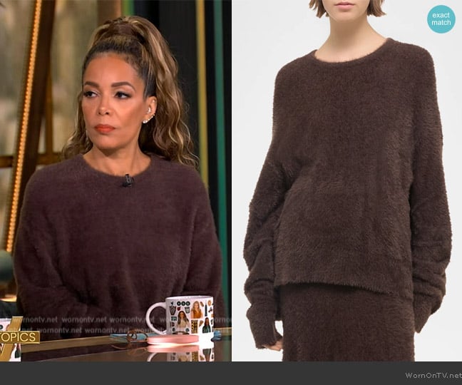 Helmut Lang Apex Oversize Eyelash Crewneck Sweater worn by Sunny Hostin on The View