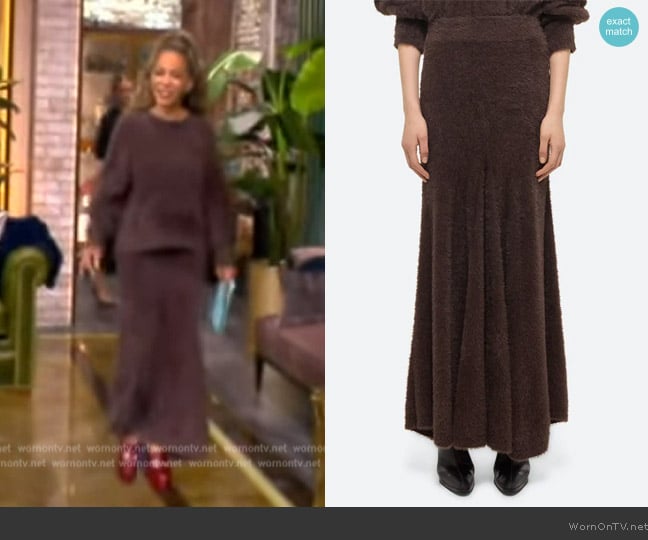 Helmut Lang Grunge Eyelash Maxi Skirt worn by Sunny Hostin on The View