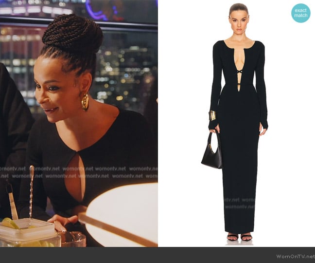 Helsa Niall Deep V Neck Dress worn by Sai De Silva on The Real Housewives of New York City