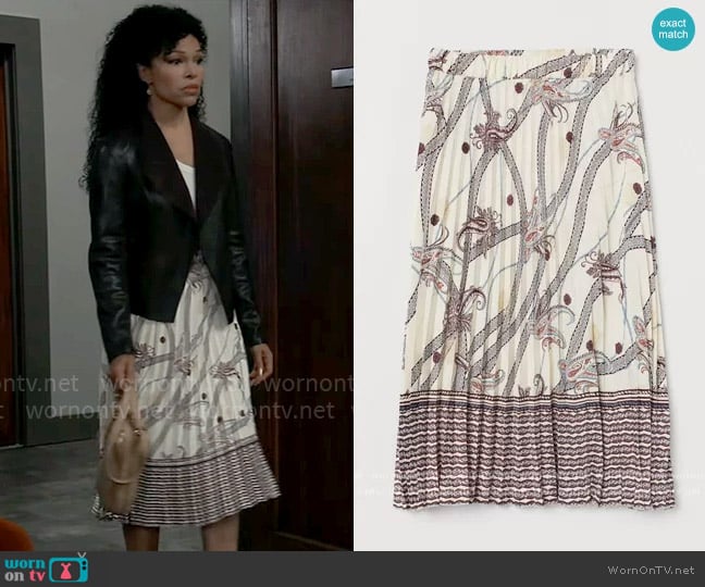 H&M Pleated Skirt worn by Portia Robinson (Brook Kerr) on General Hospital