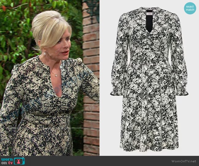 Hobbs Clemence Dress in Green Cream worn by Kayla Brady (Mary Beth Evans) on Days of our Lives