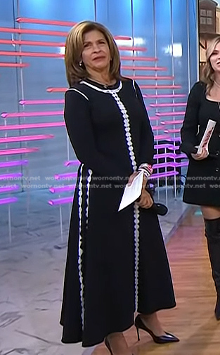 Hoda's black tie dye maxi dress on Today