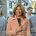 Hoda’s camel double breasted coat on Today