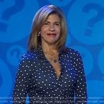 Hoda’s navy polka dot shirtdress on Today