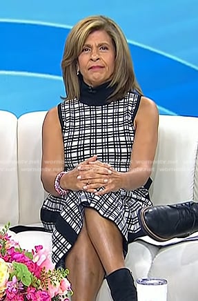 Hoda's check sleeveless turtleneck dress on Today