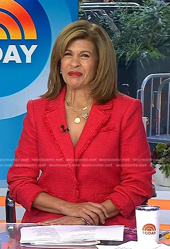 Hoda's red tweed blazer on Today