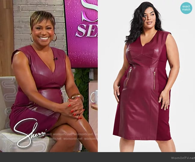 Monique Kelley’s burgundy leather dress on Sherri