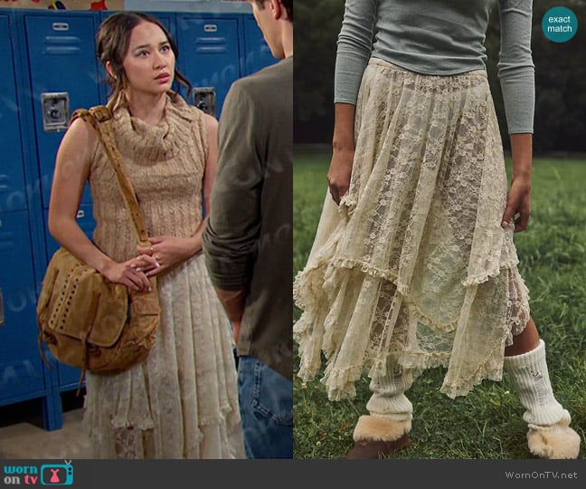 Intimately French Courtship Half Slip in Tea worn by Sophia (Madelyn Kientz) on Days of our Lives