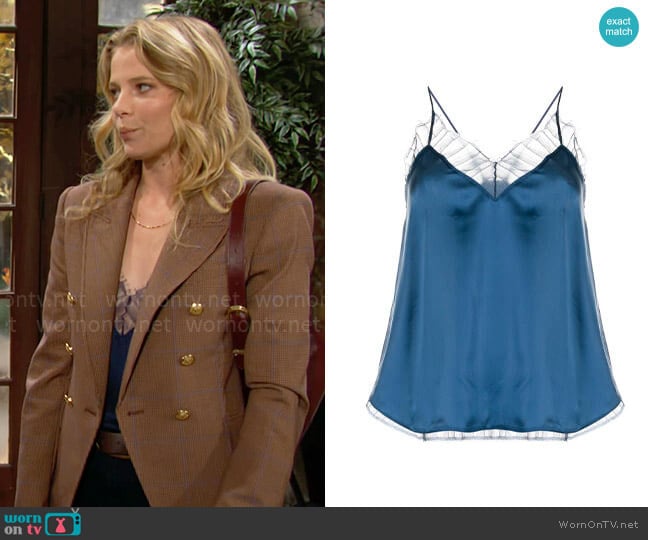 IRO Berwyn Cami worn by Summer Newman (Allison Lanier) on The Young and the Restless