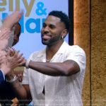 Jason Derulo’s white lace shirt on Live with Kelly and Mark