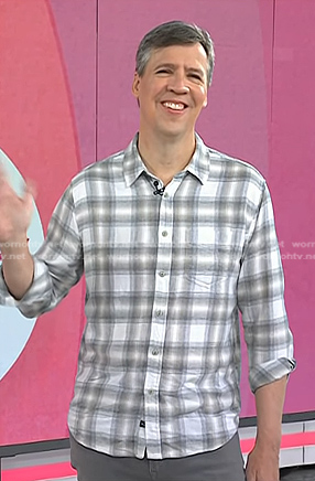 Jeff Kinney's white plaid shirt on Today