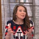 Jen Easterly’s geometric print dress on CBS Mornings