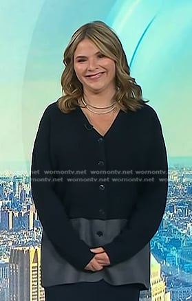 Jenna's black mixed media cardigan on Today