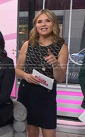 Jenna's black chain print mini dress on Today