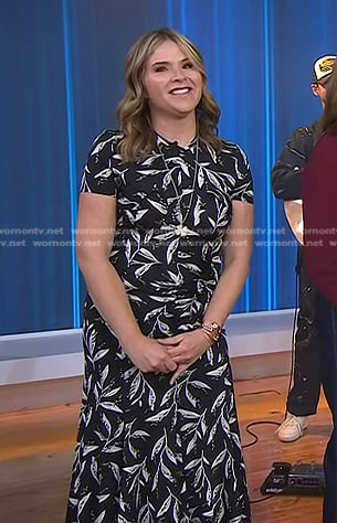 Jenna's black floral print dress on Today