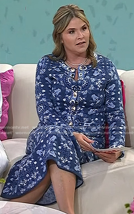 Jenna's blue print jacket and skirt on Today