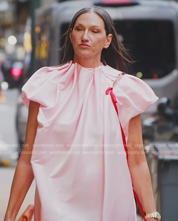 Jenna’s pink satin ribbon tie dress on The Real Housewives of New York City