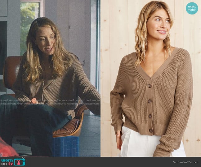 Riva’s brown ribbed cardigan on American Horror Stories