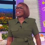 Jennifer’s green belted jumpsuit on The Jennifer Hudson Show