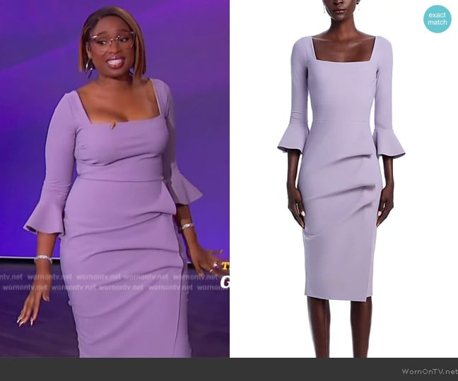 Jennifer’s lavender bell sleeve dress on The Jennifer Hudson Show