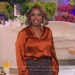 Jennifer’s bronze satin top and jeans on The Jennifer Hudson Show