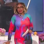 Jennifer’s abstract print mesh dress on The Jennifer Hudson Show