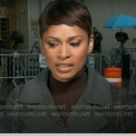 Jericka Duncan’s grey plaid coat on CBS Mornings