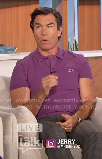 Jerry's purple polo shirt on The Talk