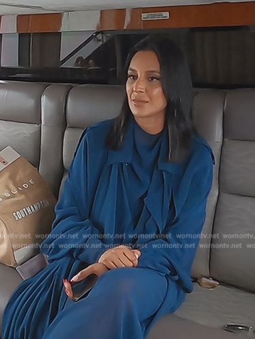 Jessel's blue trench coat on The Real Housewives of New York City