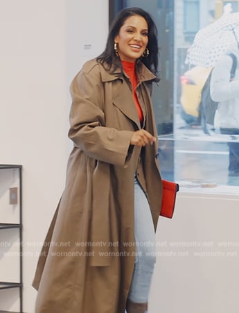 Jessel's brown trench coat on The Real Housewives of New York City