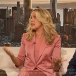 Jessica St. Clair’s pink double breasted blazer on The Drew Barrymore Show