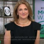 Jill Schlesinger’s black dress with folded sleeves on CBS Mornings
