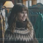 Jillian’s brown fair isle sweater on American Horror Stories