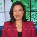 Jo Ling Kent’s pink tweed blazer on CBS Mornings