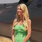 Joan’s green smocked midi dress on The Golden Bachelorette