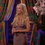 Joan’s sparkly mauve rose ceremony gown on The Golden Bachelorette