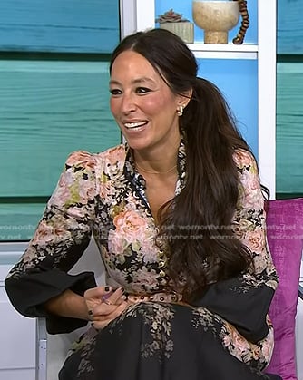 Joanna Gaines's black floral button front dress on Today