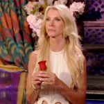 Joan’s white rose ceremony gown with circle cutouts on The Golden Bachelorette