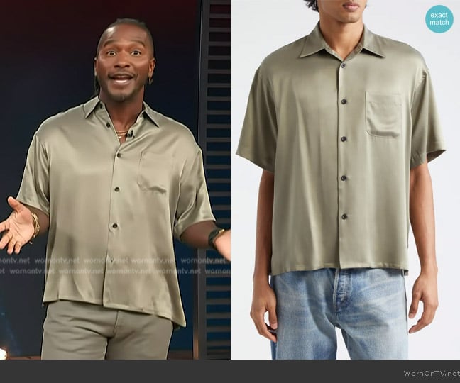 Scott’s olive button down shirt on Access Hollywood