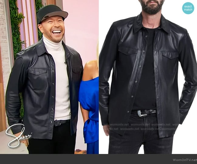 John Varvatos Travis Leather Shirt Jacket worn by Donnie Wahlberg on Sherri