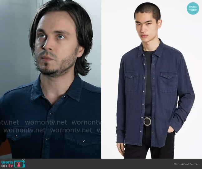 John Varvatos Arvon Shirt worn by Lucky Spencer (Jonathan Jackson) on General Hospital